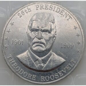 Shell Oil Co. Shell's Mr. Presidents Game Theodore Roosevelt Coin 1968 Vintage